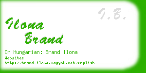 ilona brand business card